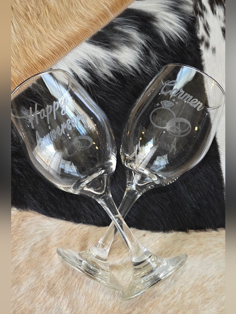 Customized Etched Wine Glass 17 oz